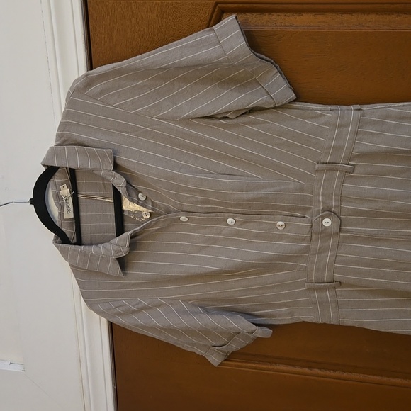 Roolee Gray White Striped Jumpsuit Size Small - Picture 2 of 4